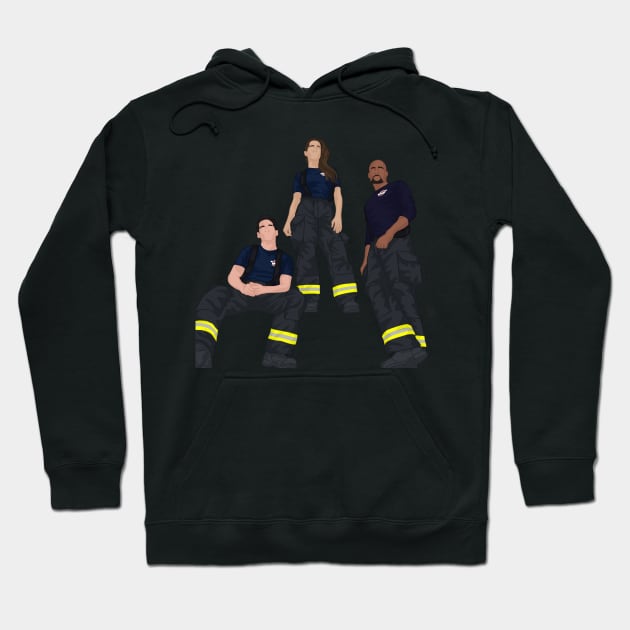 Andy Herrera, Travis Montgomery & Robert Sullivan | Station 19 Hoodie by icantdrawfaces